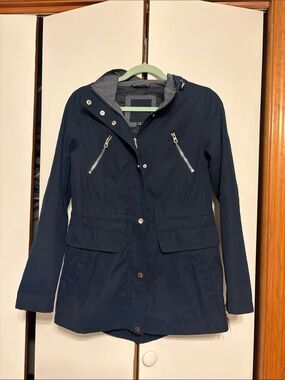 Nautica Navy Hooded Utility Anorak Jacket